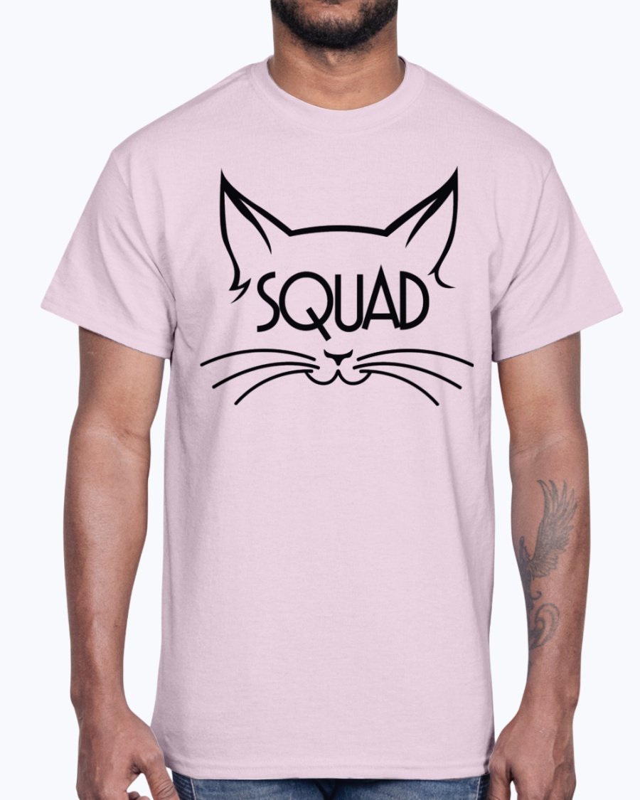 Squad Bridal and Wedding Cotton Tee displayed on a hanger, showcasing its unisex design and soft fabric.