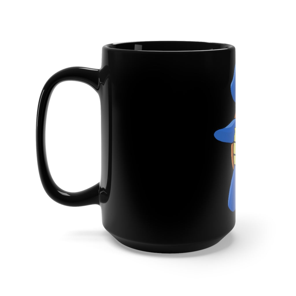 Squata Black Mug 15oz, a stylish black ceramic mug with a C-handle, perfect for coffee and tea lovers.