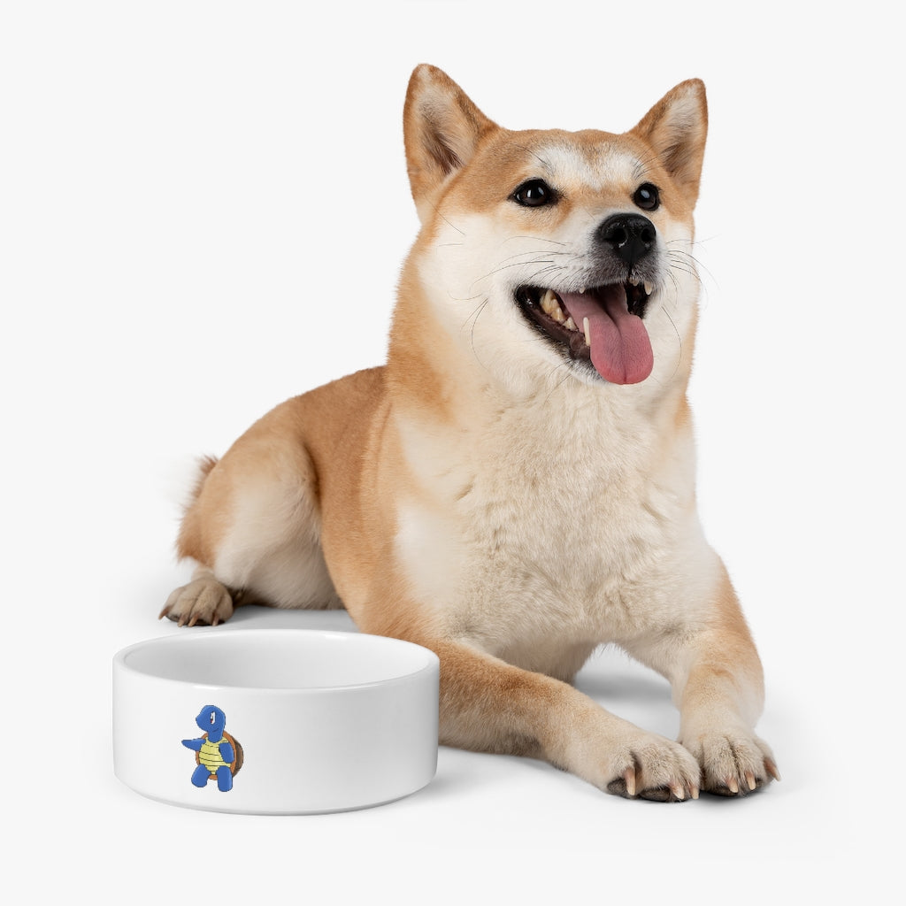 A stylish ceramic pet bowl with customizable design options, measuring 6 inches in diameter and 2.25 inches tall, perfect for small to medium pets.