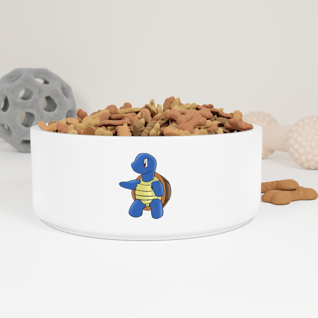 A stylish ceramic pet bowl with customizable design options, measuring 6 inches in diameter and 2.25 inches tall, perfect for small to medium pets.