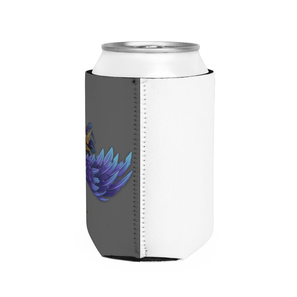 Squawkers the Ostrich Mount Can Cooler Sleeve in vibrant colors, designed to fit standard 12 oz cans, showcasing a fun and personalized design.