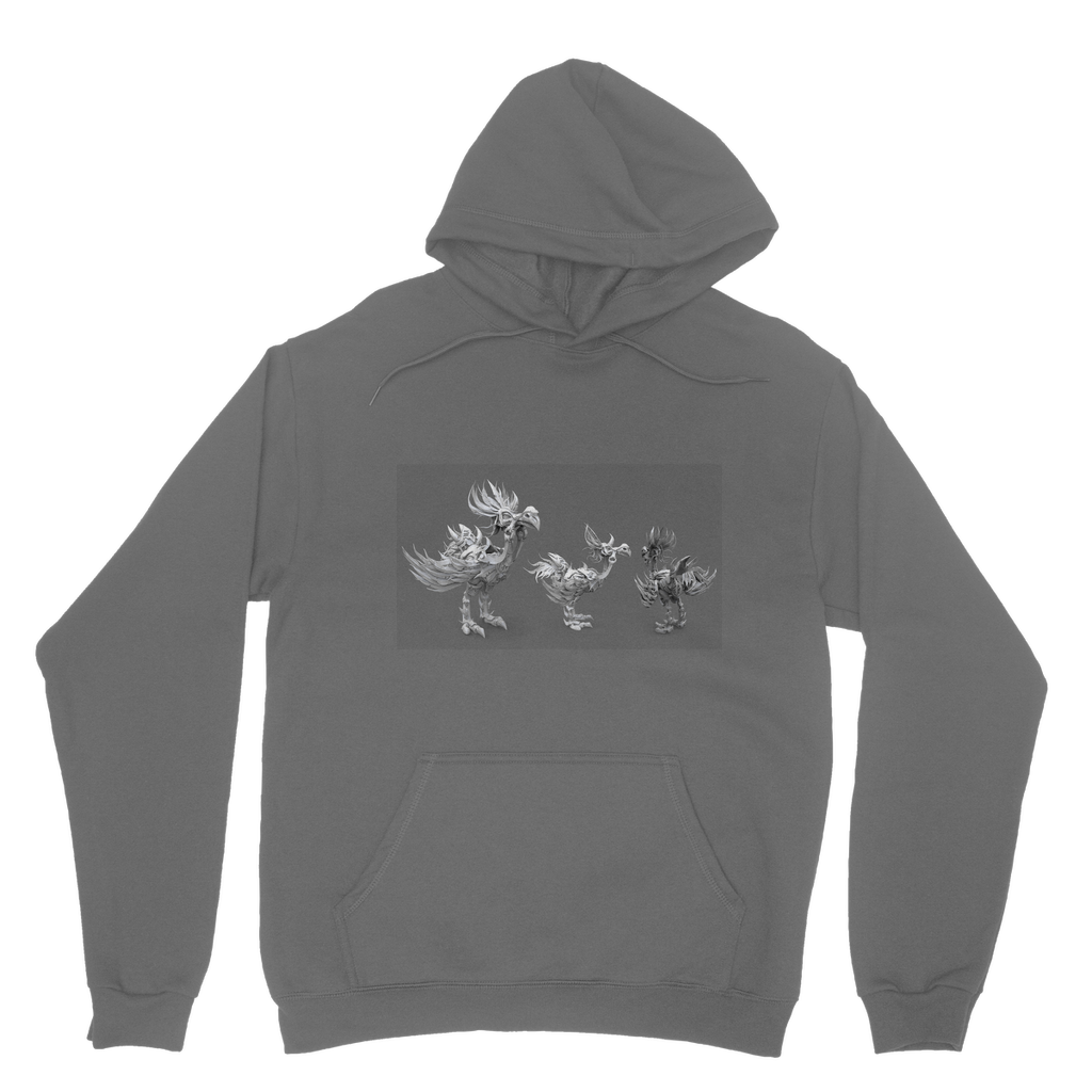 Squawkers the Ostrich Mount Classic Adult Hoodie in various colors, showcasing its soft fabric and stylish design.