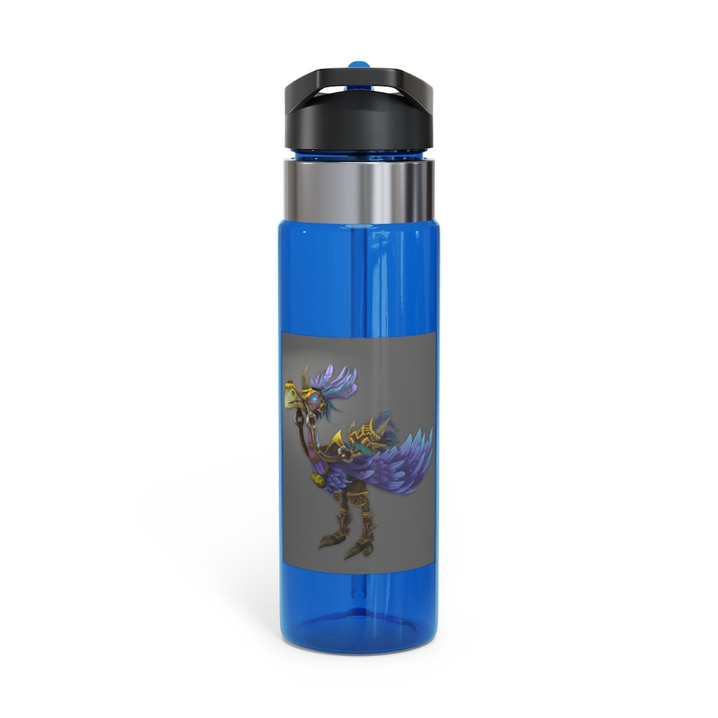 Squawkers the Ostrich Mount Kensington Tritan™ Sport Bottle in vibrant colors with a carabiner hook, showcasing its sleek design and straw lid.