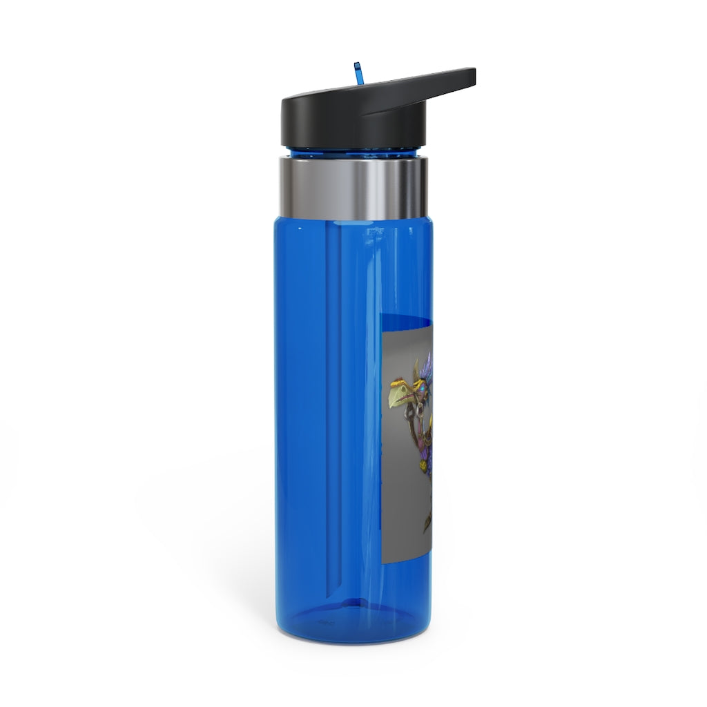 Squawkers the Ostrich Mount Kensington Tritan™ Sport Bottle in vibrant colors with a carabiner hook, showcasing its sleek design and straw lid.