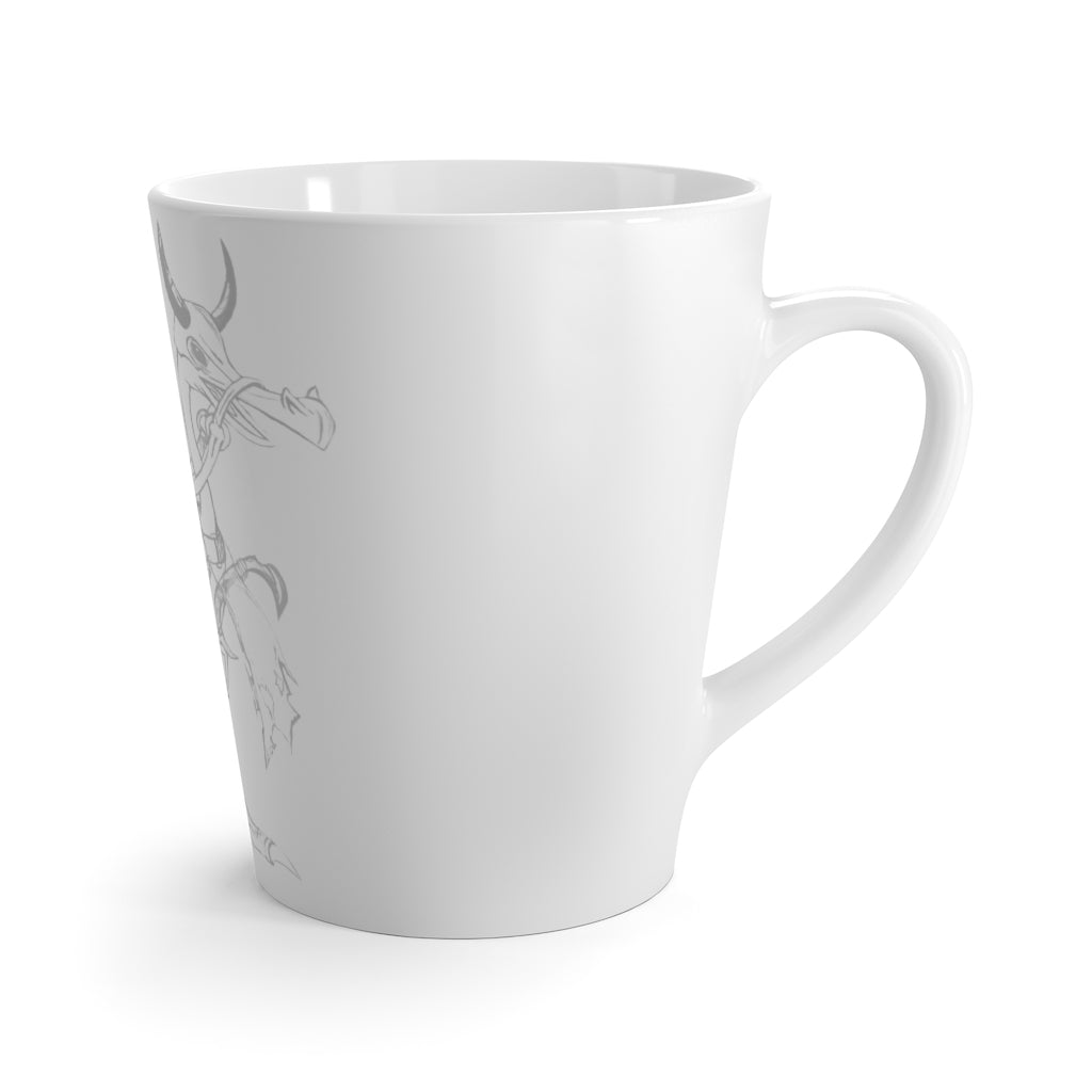 Squawkers the Ostrich Mount Latte Mug featuring a whimsical ostrich design on a durable white ceramic body.