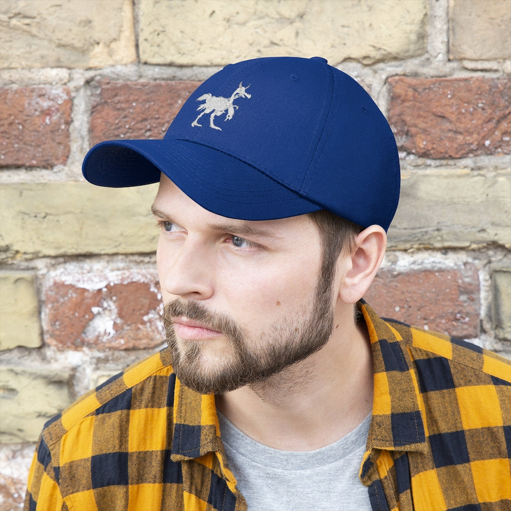 Squawkers the Ostrich Mount Unisex Twill Hat in a classic design, made from 100% cotton twill with an adjustable Velcro closure.