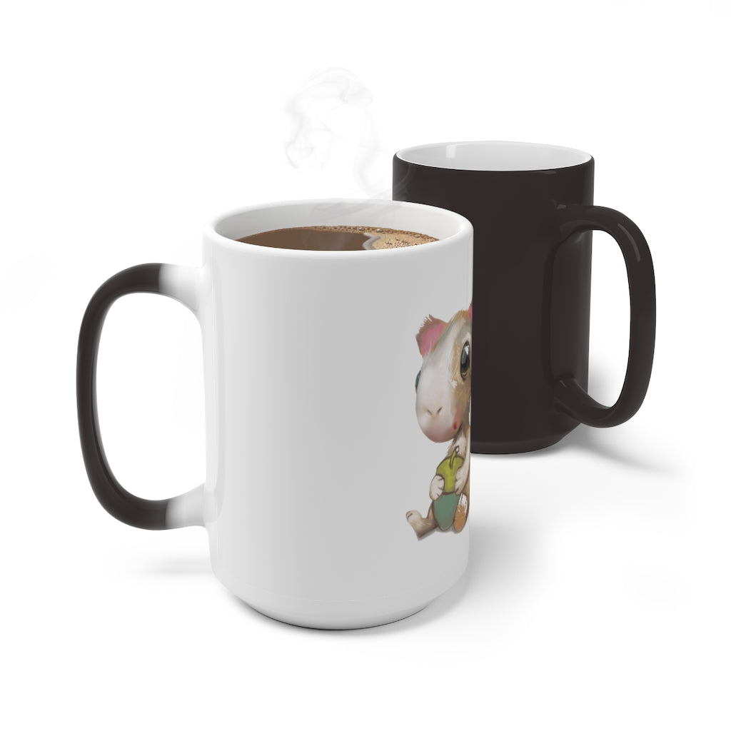 A whimsical Squirrel Color Changing Mug showcasing its unique color-changing feature, perfect for warm beverages.