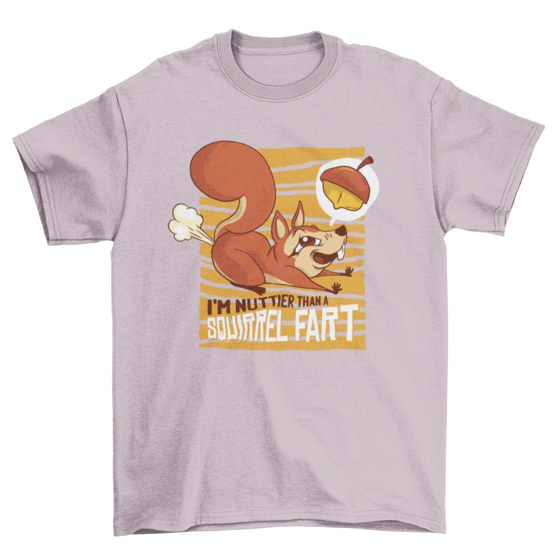 A humorous Squirrel Fart Funny T-shirt featuring a cute cartoon squirrel cracking wind, perfect for animal lovers.