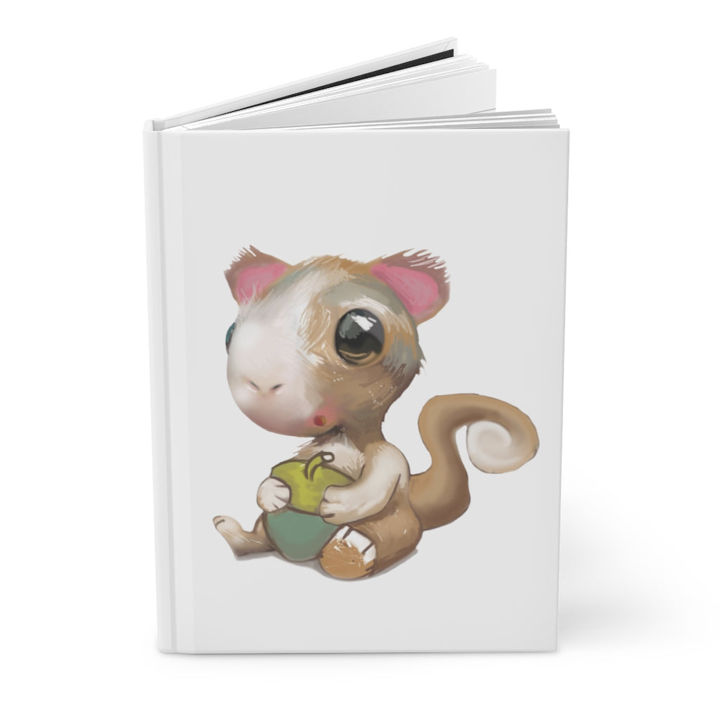 Squirrel Hardcover Journal with matte finish and customizable covers, featuring lined pages and a sturdy design.