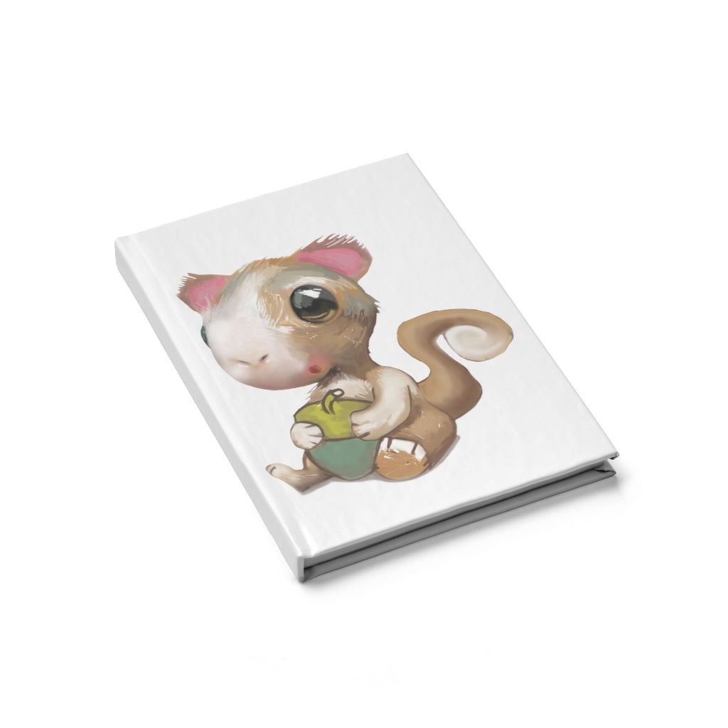 Squirrel Journal - Blank with hardcover and vibrant wraparound print, showcasing blank pages for creativity.