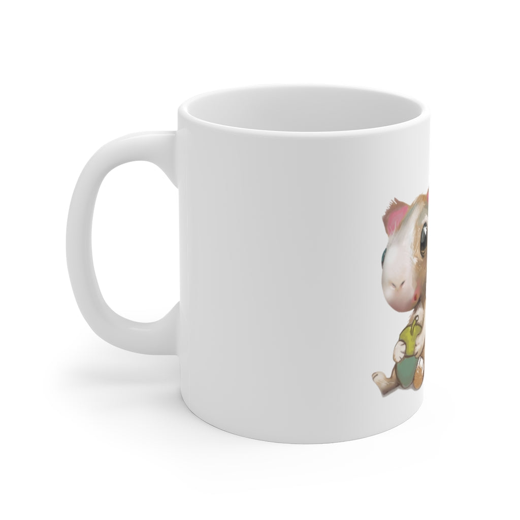 A charming 11oz Squirrel Mug featuring a scratch-resistant finish and an easy-grip handle, perfect for coffee or tea.