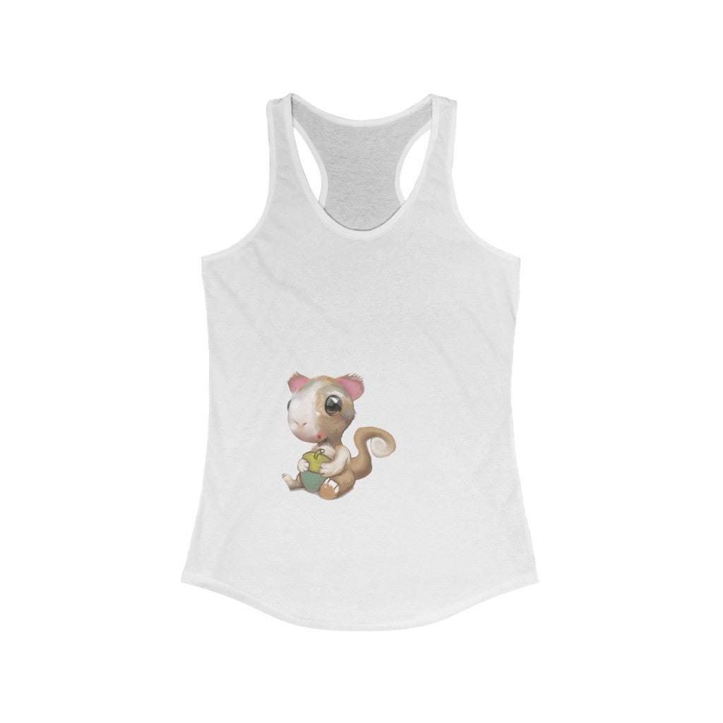 Squirrel Women's Ideal Racerback Tank in a stylish slim fit, showcasing a vibrant print and racerback design, perfect for active women.