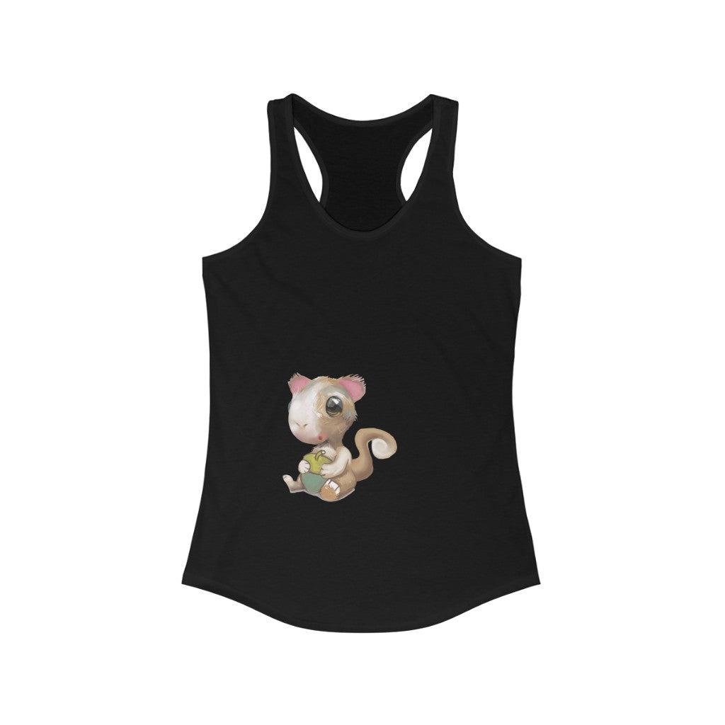 Squirrel Women's Ideal Racerback Tank in a stylish slim fit, showcasing a vibrant print and racerback design, perfect for active women.