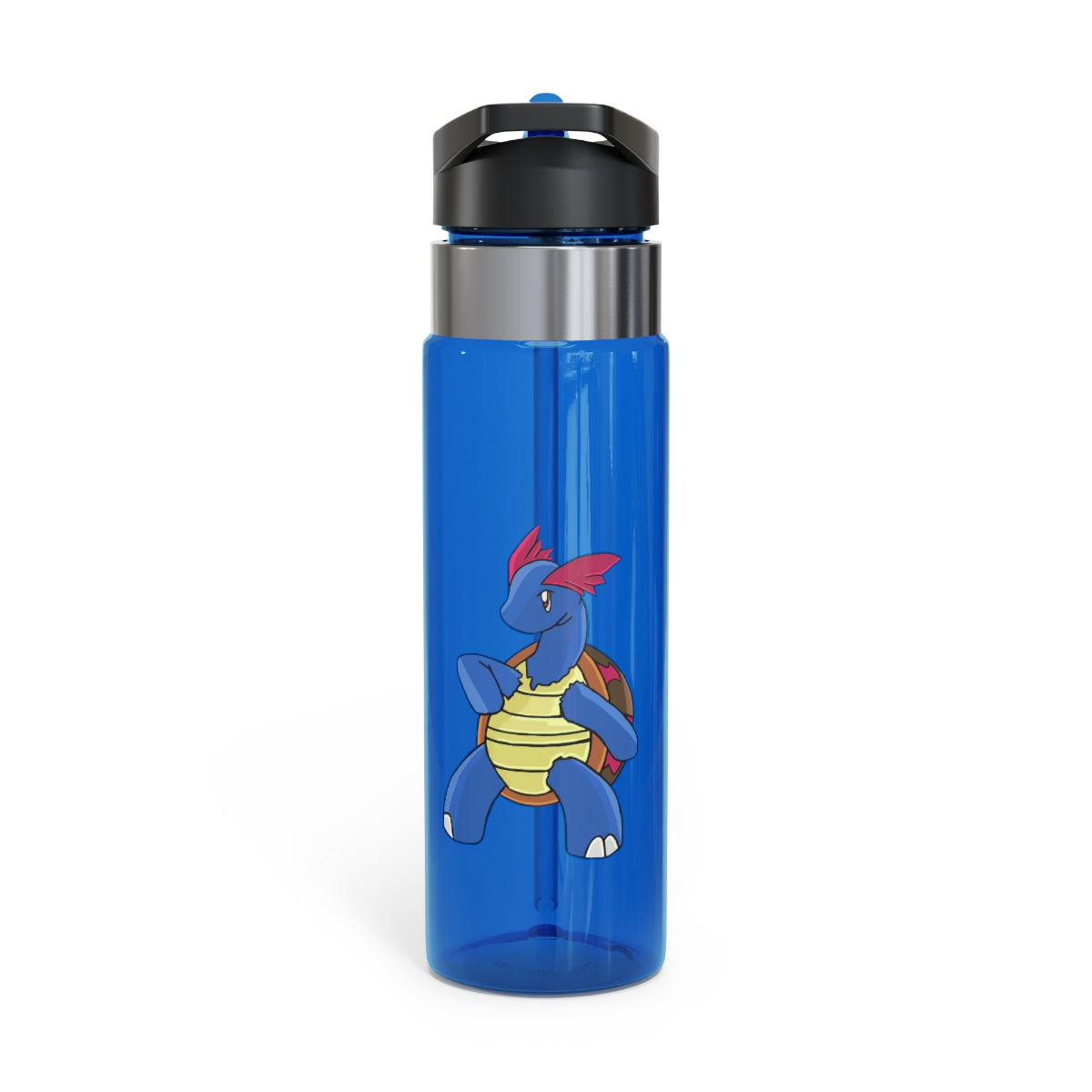 Squirtila Kensington Tritan™ Sport Bottle in vibrant colors with a carabiner hook, showcasing its sleek design and spill-resistant lid.