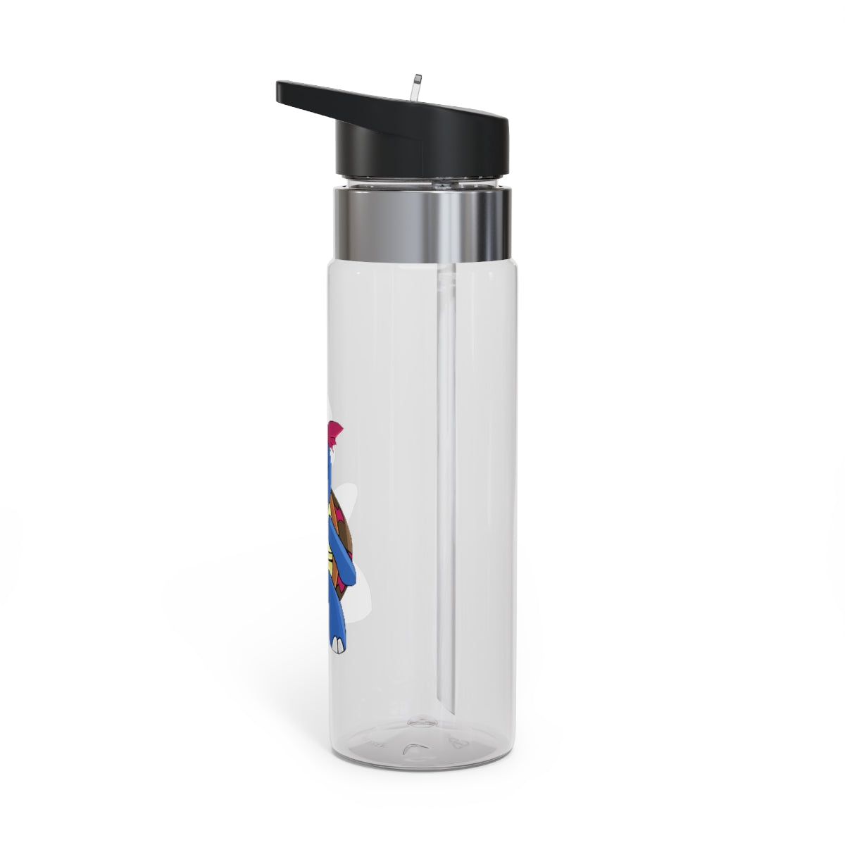 Squirtila Kensington Tritan™ Sport Bottle in vibrant colors with a carabiner hook, showcasing its sleek design and spill-resistant lid.