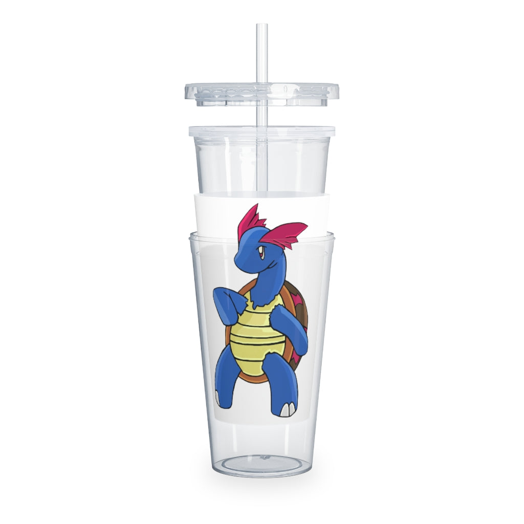 Squirtila Plastic Tumbler with Straw, featuring a customizable design, lid, and reusable straw, perfect for events and gatherings.