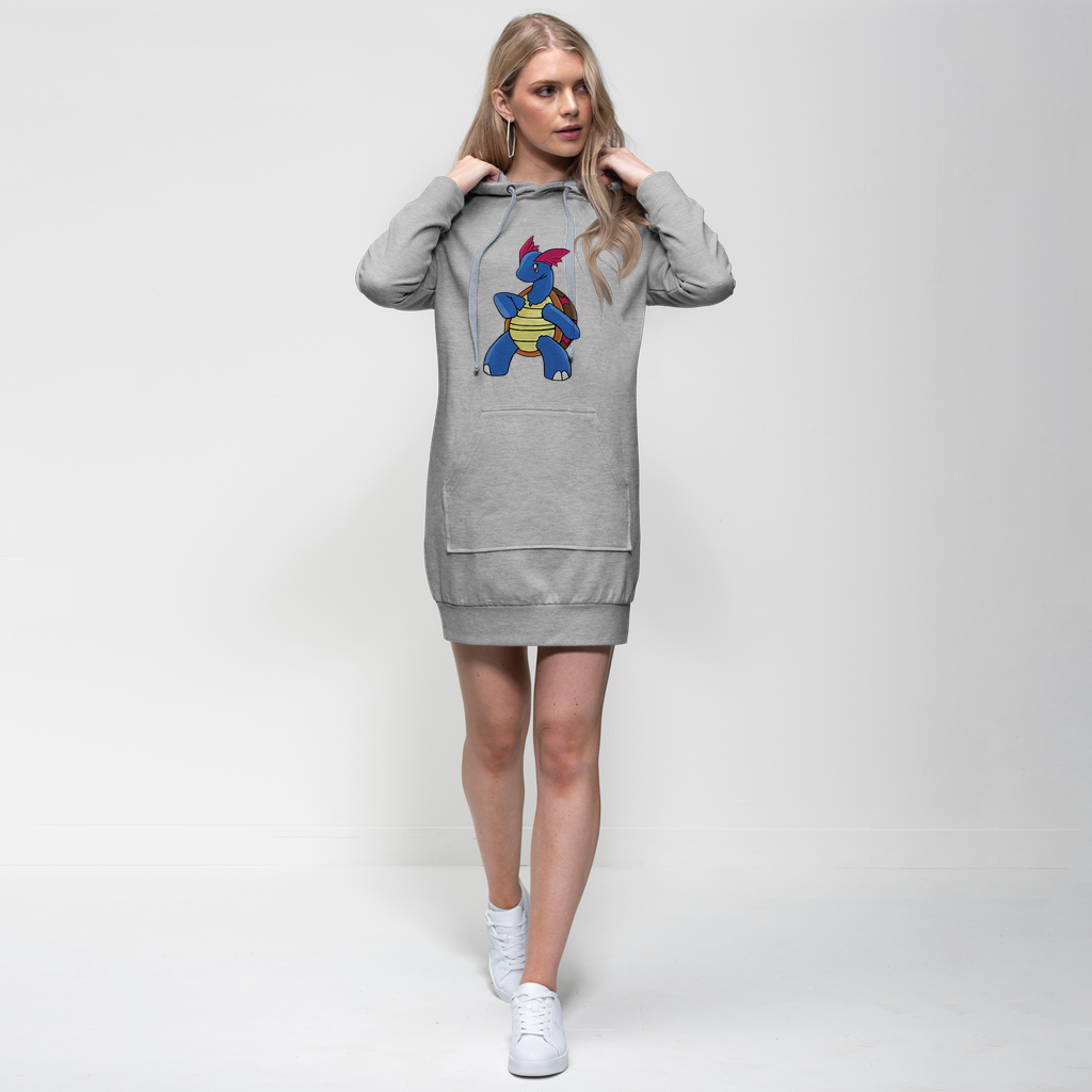 Squirtila Premium Adult Hoodie Dress featuring a relaxed fit, hood, and kangaroo pocket in a stylish design.