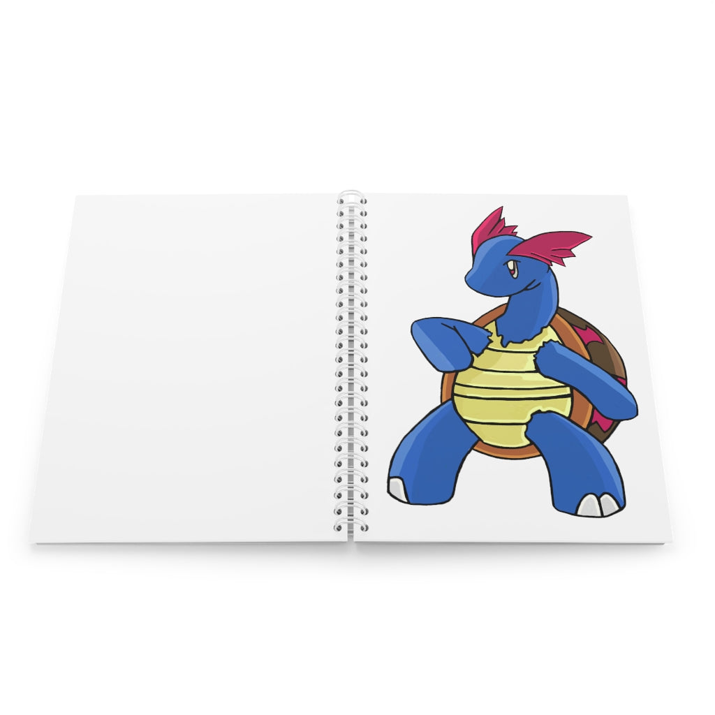 Squirtila Spiral Notebook with customizable covers and wide-ruled pages, featuring a semi-gloss laminated finish.