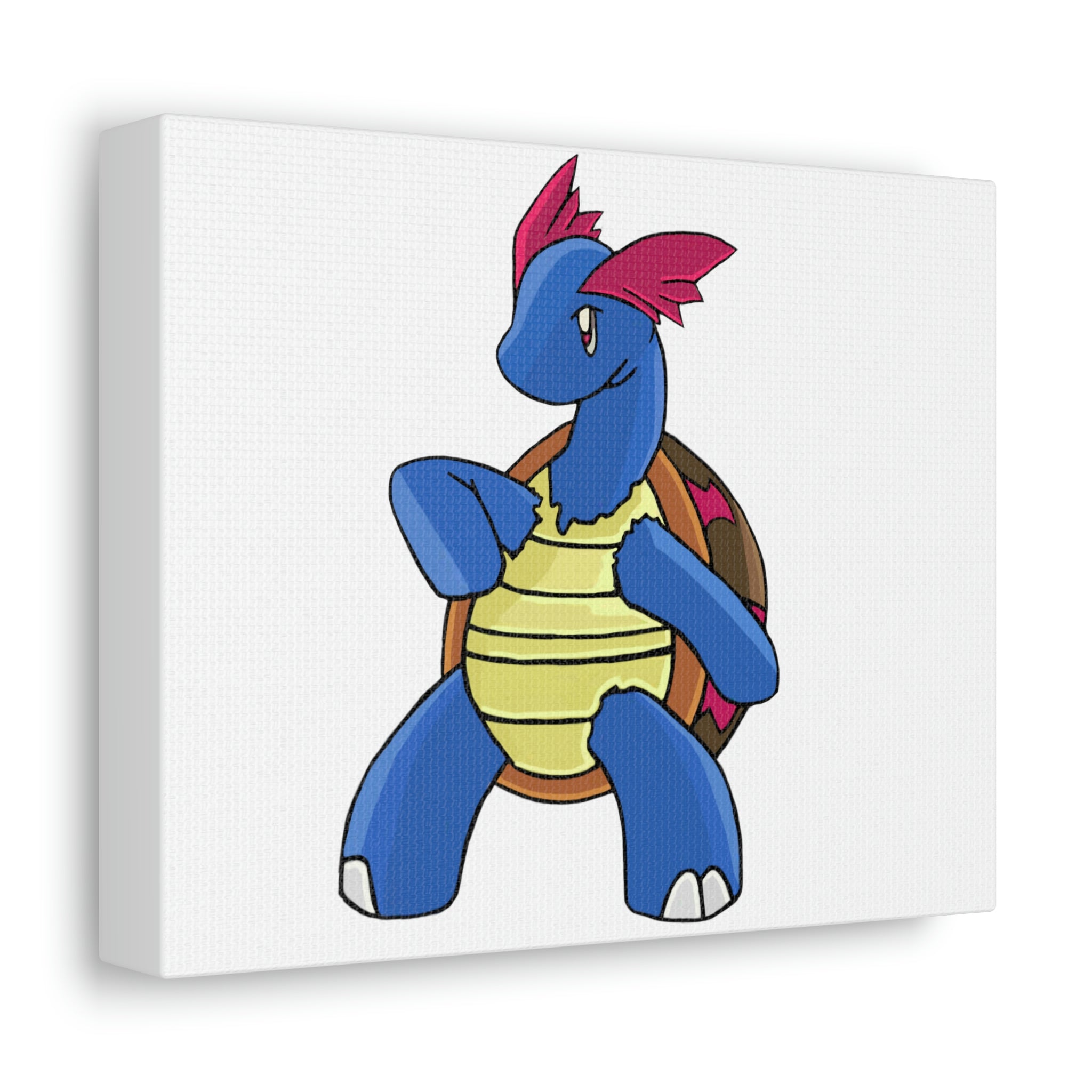 Squirtila Stretched Canvas featuring vibrant artwork on a durable wooden frame, perfect for indoor decoration.