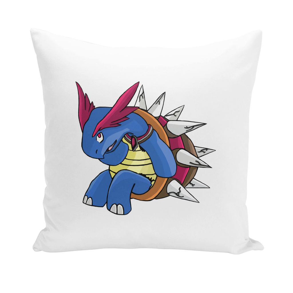 Squirtois Throw Pillows in various styles including linen, canvas, and suede, showcasing their vibrant colors and textures.