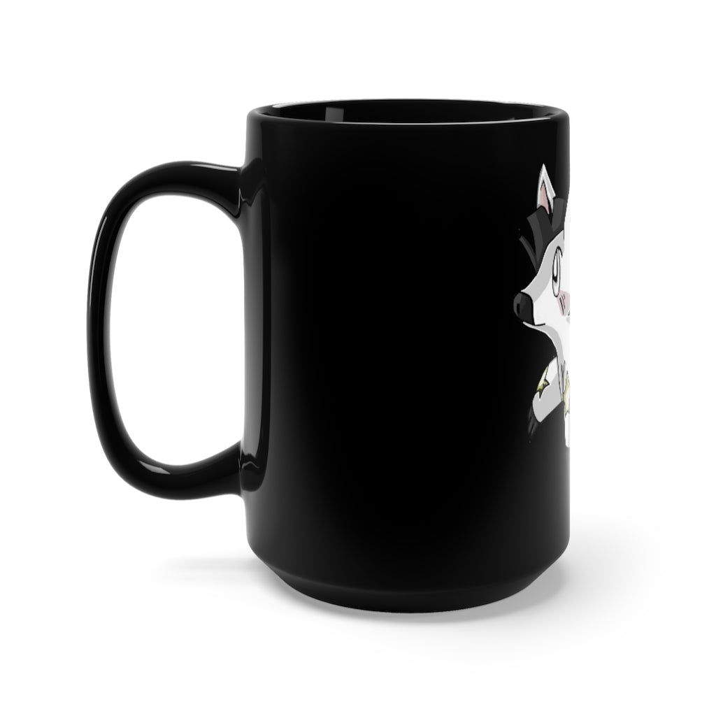 Stalze Black Mug 15oz featuring a sleek black ceramic design with rounded corners and a comfortable C-handle.