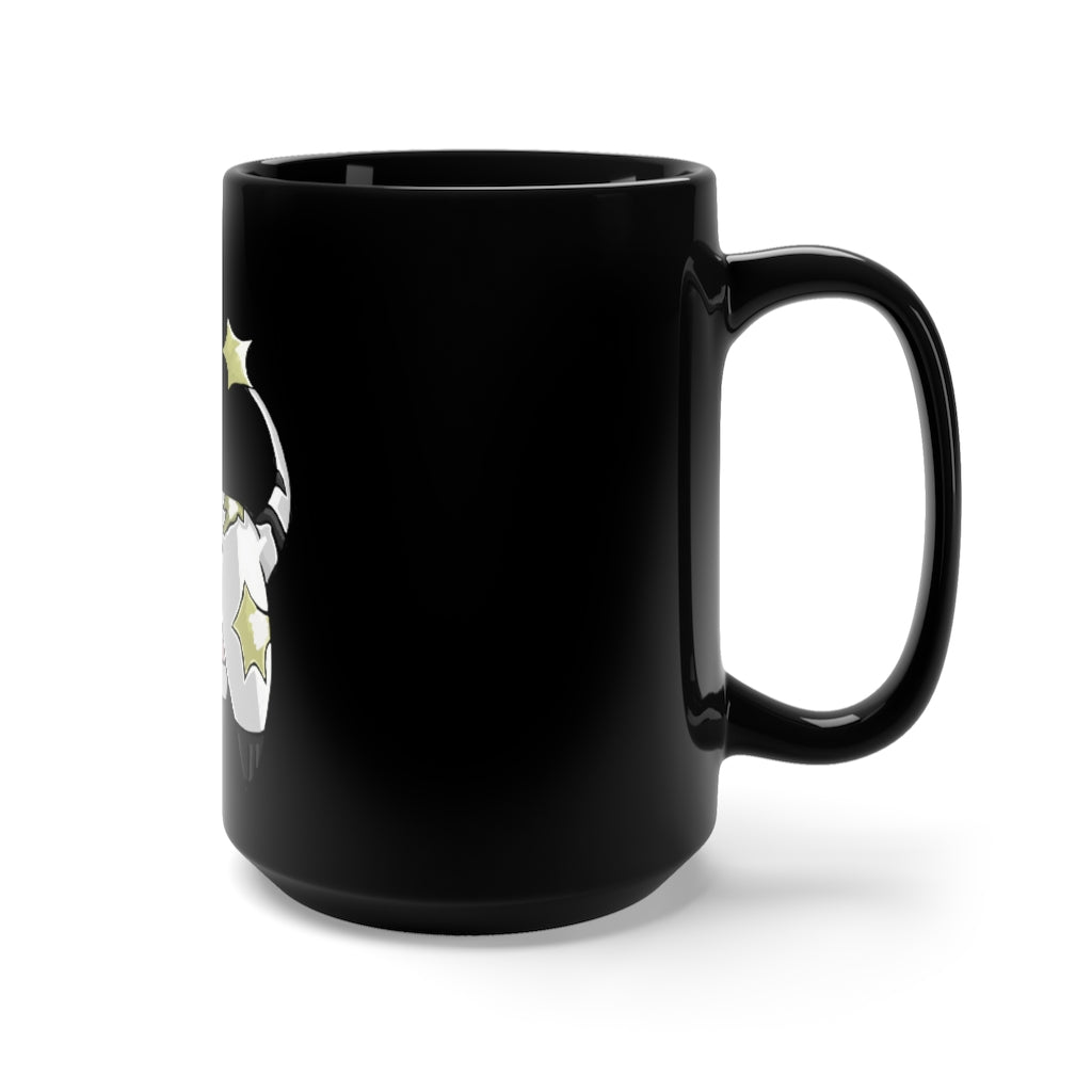 Stalze Black Mug 15oz featuring a sleek black ceramic design with rounded corners and a comfortable C-handle.