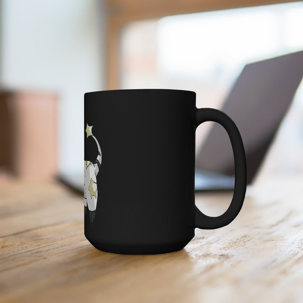 Stalze Black Mug 15oz featuring a sleek black ceramic design with rounded corners and a comfortable C-handle.