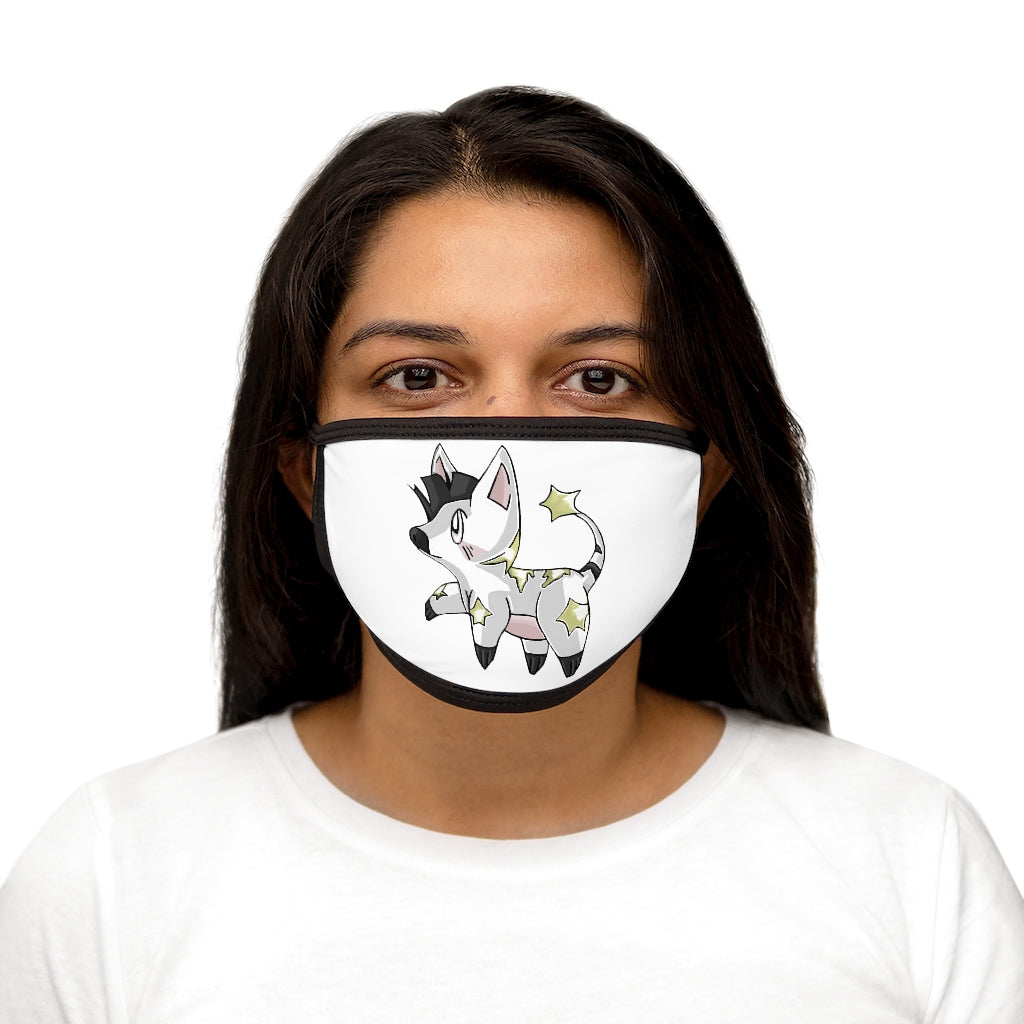 Stalze Mixed-Fabric Face Mask featuring a black outer edge and earloops, made from polyester and cotton.