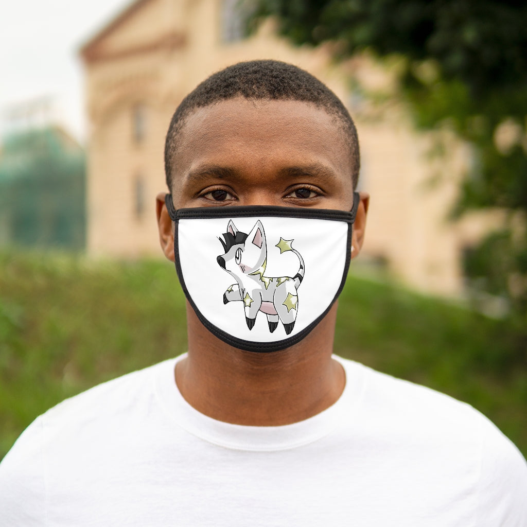 Stalze Mixed-Fabric Face Mask featuring a black outer edge and earloops, made from polyester and cotton.