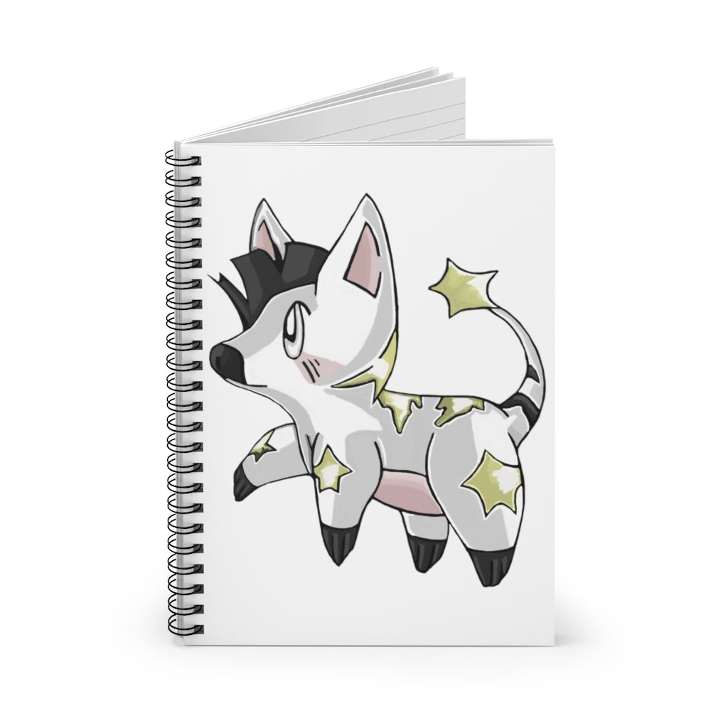 Stalze Spiral Notebook with ruled line pages and a colorful printed front cover, featuring a sleek black back cover.