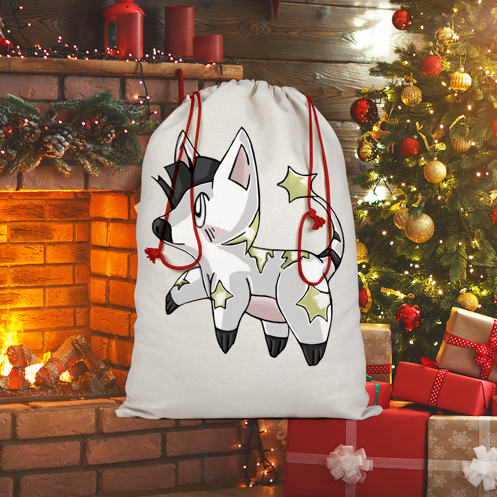 Stalze Sublimation Linen Drawstring Sack with red drawstring, showcasing its linen effect and eco-friendly print design.