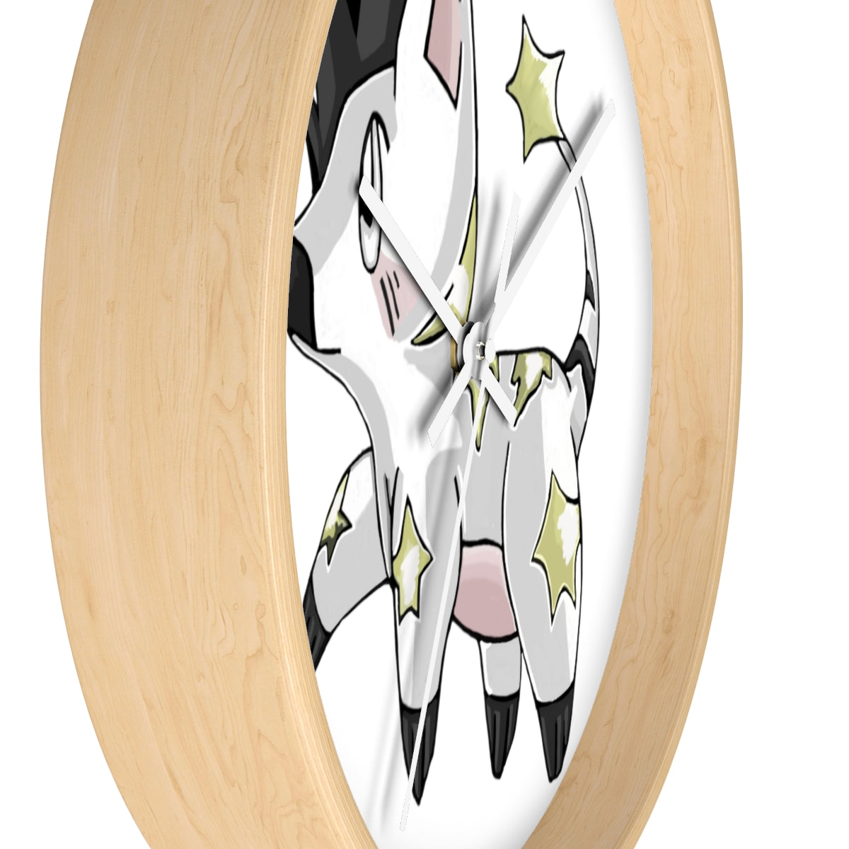 Stalze Wall Clock with wooden frame and plexiglass face, showcasing a modern design suitable for any indoor space.