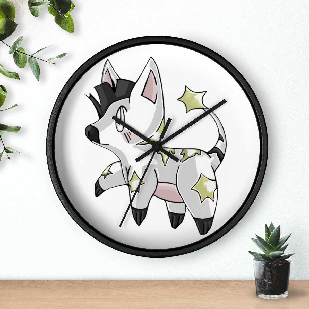 Stalze Wall Clock with wooden frame and plexiglass face, showcasing a modern design suitable for any indoor space.