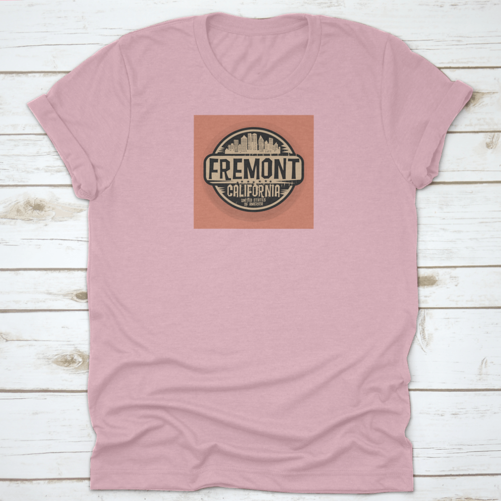 Vector illustration stamp or label featuring Fremont, California, showcasing vibrant colors and detailed design.