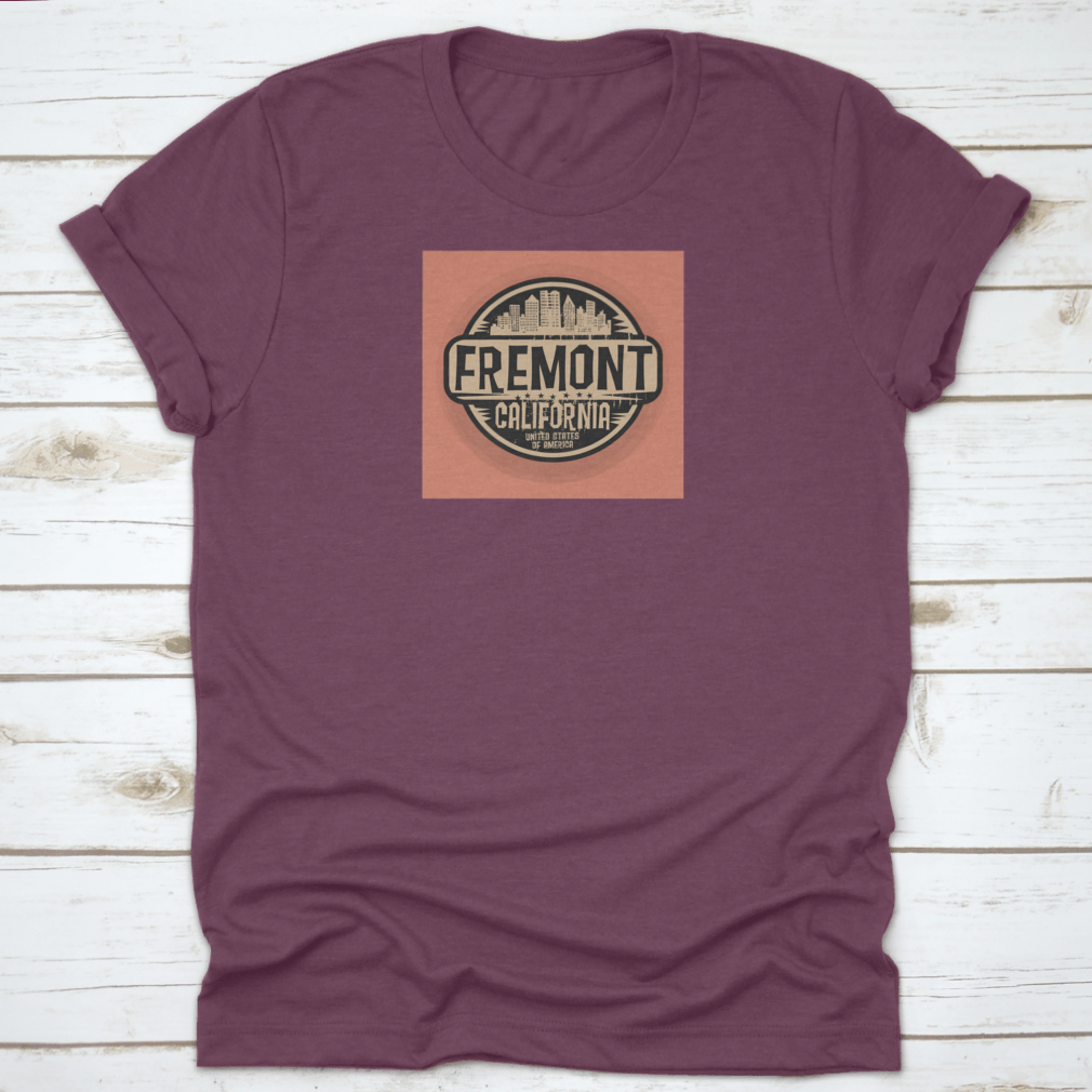 Vector illustration stamp or label featuring Fremont, California, showcasing vibrant colors and detailed design.