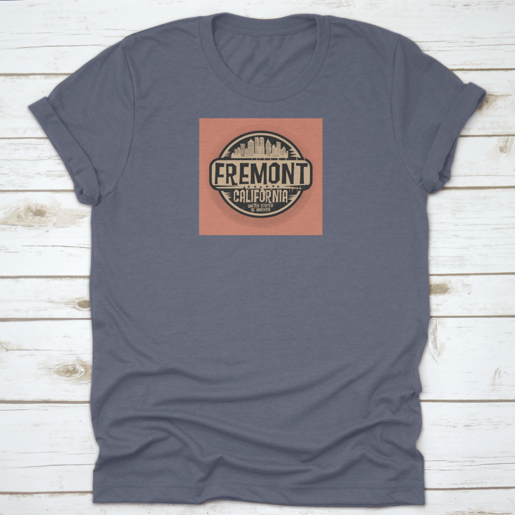 Vector illustration stamp or label featuring Fremont, California, showcasing vibrant colors and detailed design.