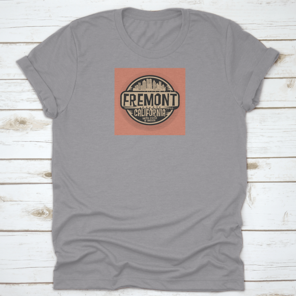 Vector illustration stamp or label featuring Fremont, California, showcasing vibrant colors and detailed design.