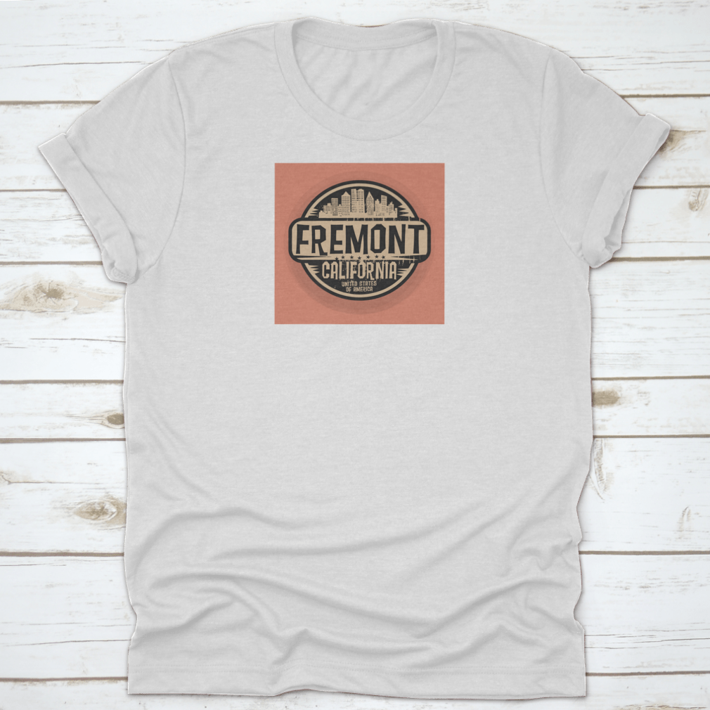 Vector illustration stamp or label featuring Fremont, California, showcasing vibrant colors and detailed design.