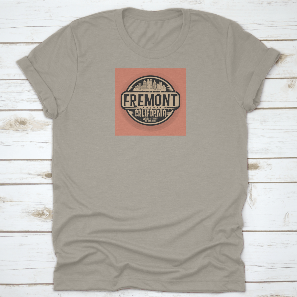 Vector illustration stamp or label featuring Fremont, California, showcasing vibrant colors and detailed design.