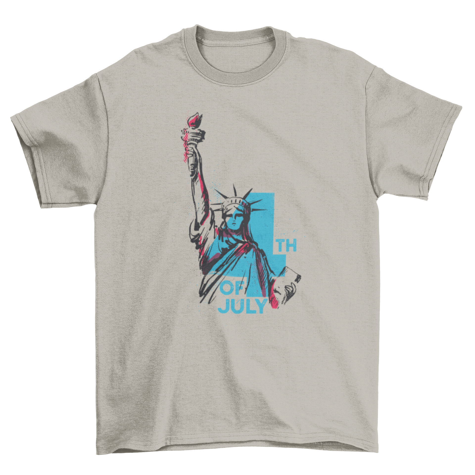 Vintage t-shirt featuring the Statue of Liberty design, perfect for 4th of July celebrations.