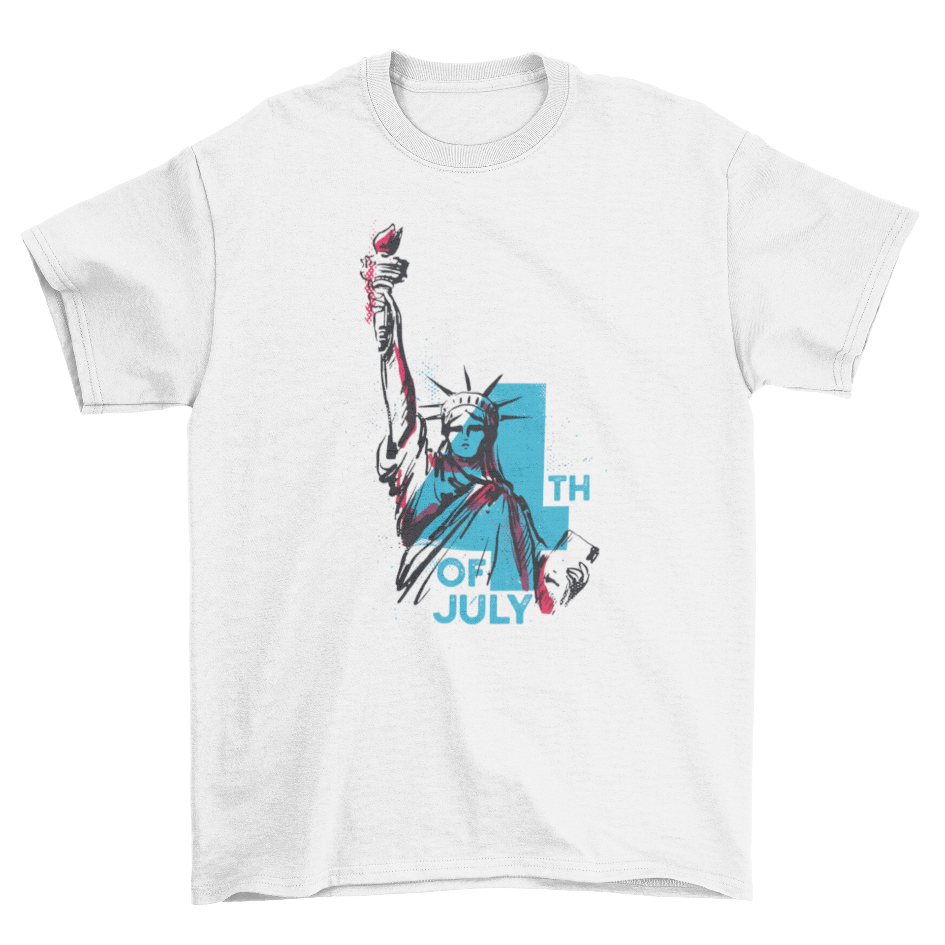 Vintage t-shirt featuring the Statue of Liberty design, perfect for 4th of July celebrations.