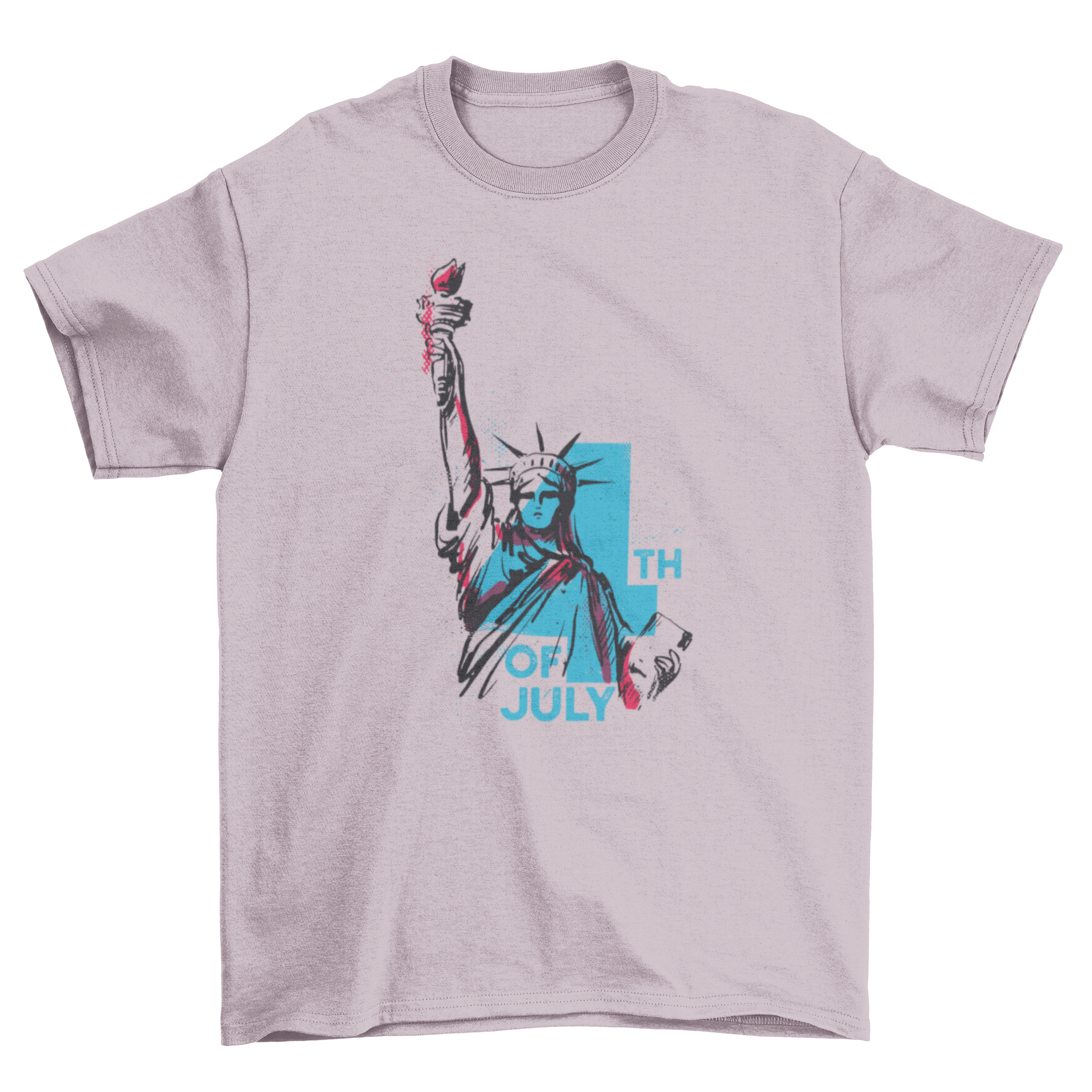 Vintage t-shirt featuring the Statue of Liberty design, perfect for 4th of July celebrations.