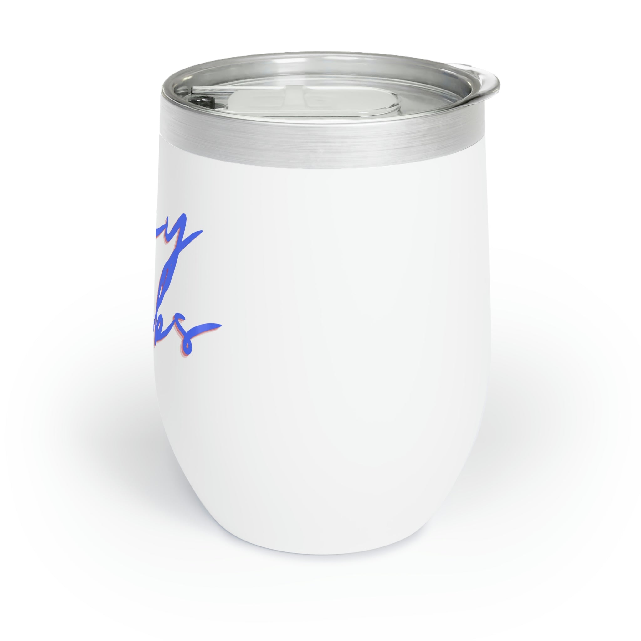 Stay Adorbs Chill Wine Tumbler in stainless steel with a customizable design, perfect for keeping beverages hot or cold.