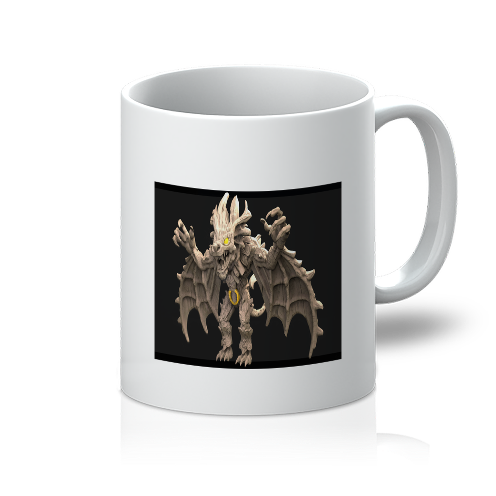 Stone Rock Creature 11oz Mug with vibrant sublimation design on a flawless white surface.