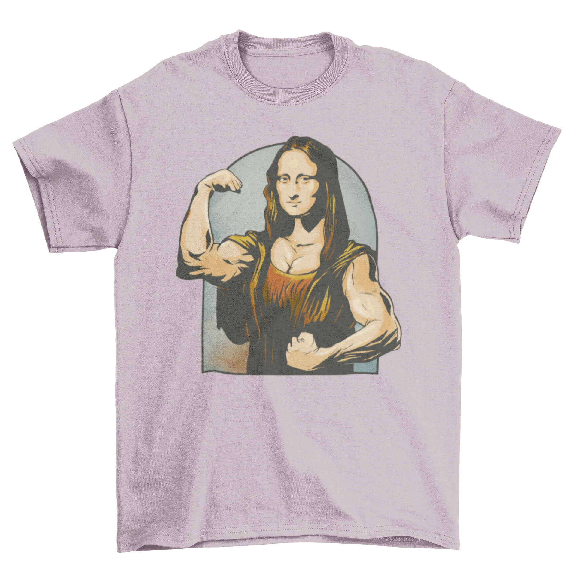 Strong Painting Parody T-Shirt featuring a humorous design with strong arms artwork, perfect for art lovers.