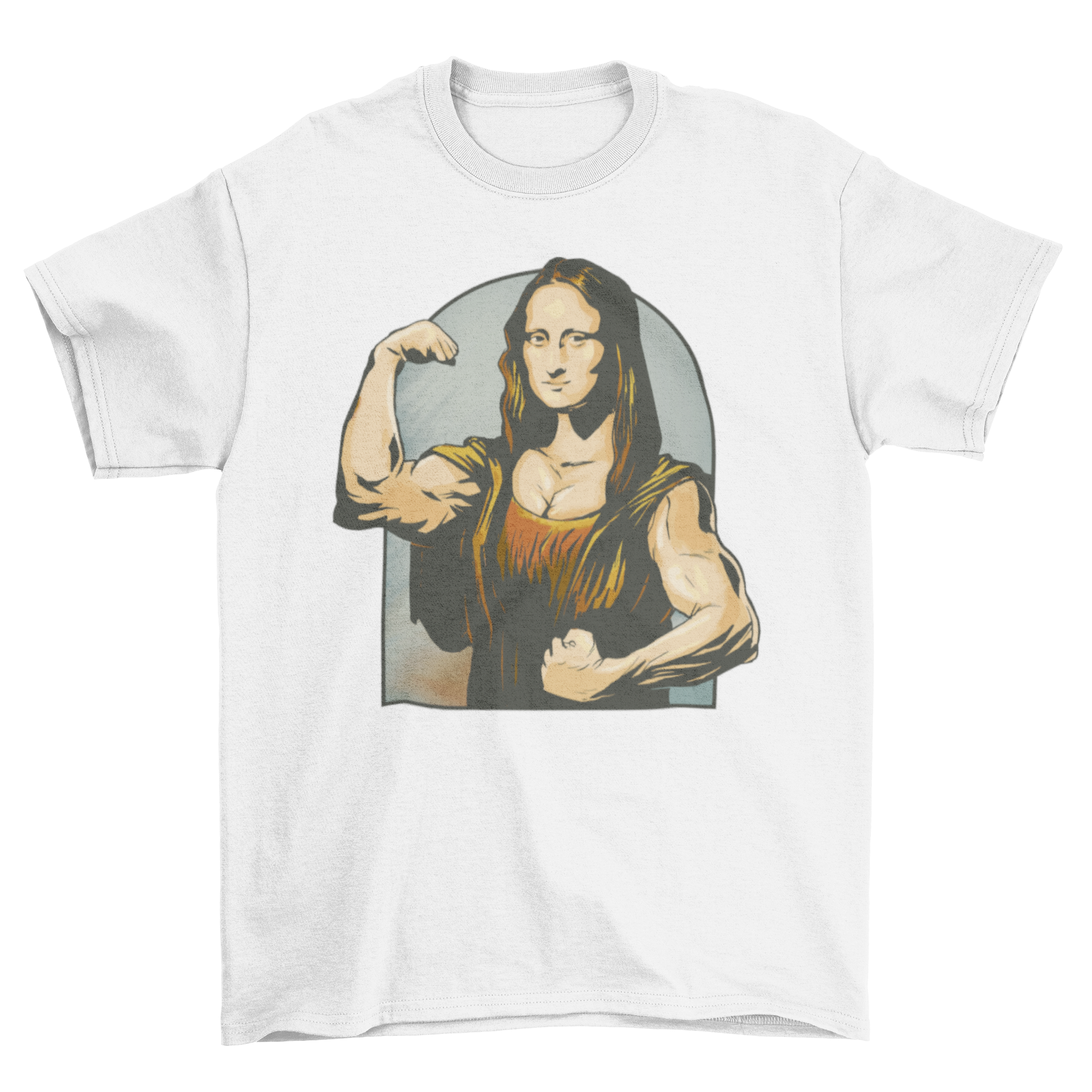 Strong Painting Parody T-Shirt featuring a humorous design with strong arms artwork, perfect for art lovers.