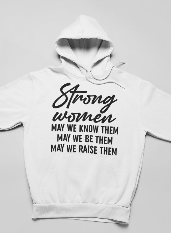 Strong Women Hoodie featuring unique designs by top artists, made from cozy cotton/poly fleece blend.