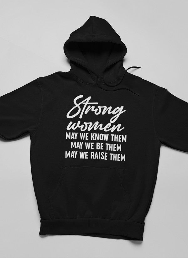 Strong Women Hoodie featuring unique designs by top artists, made from cozy cotton/poly fleece blend.