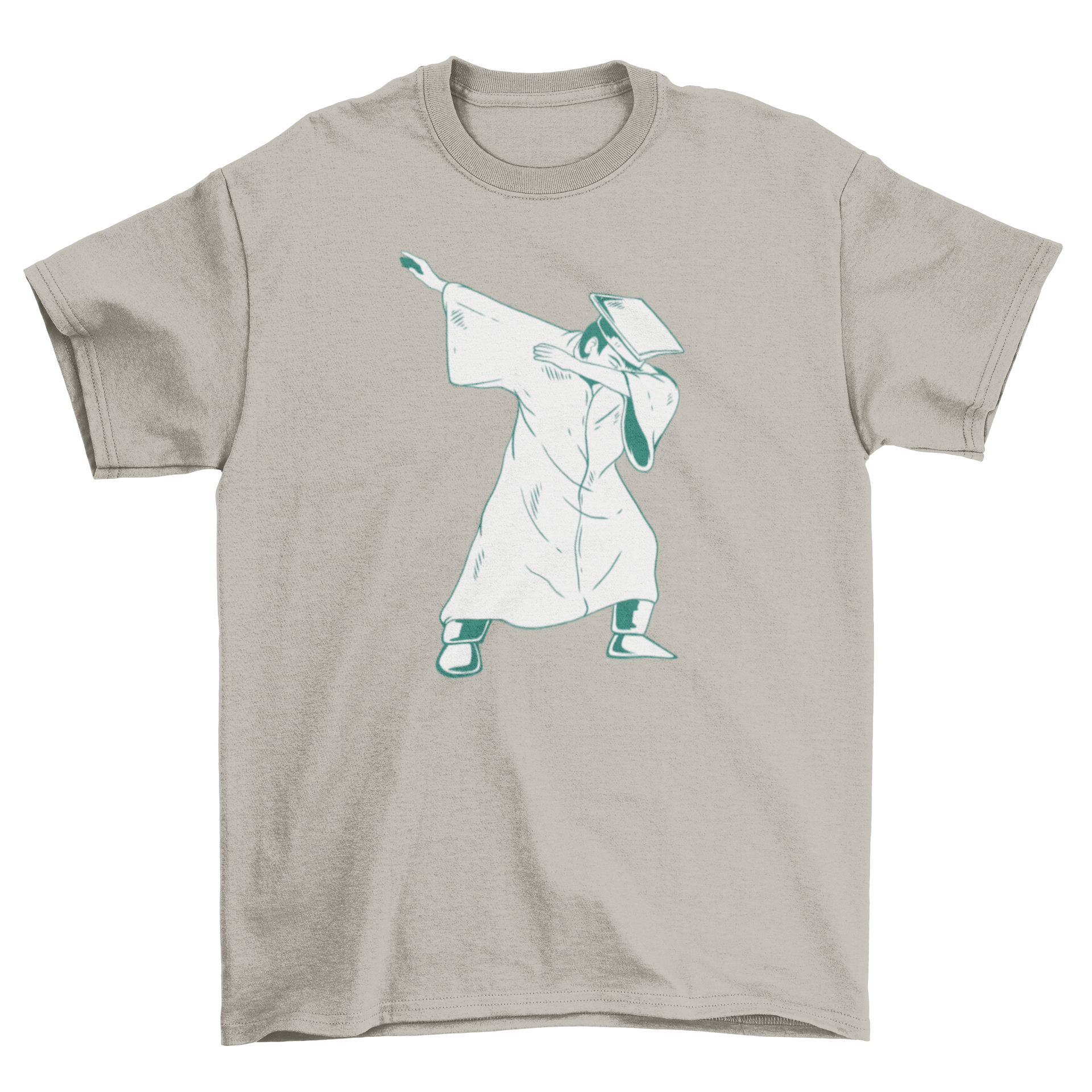 A stylish Student Dabbing T-shirt featuring a graduate student dabbing illustration, perfect for celebrations.