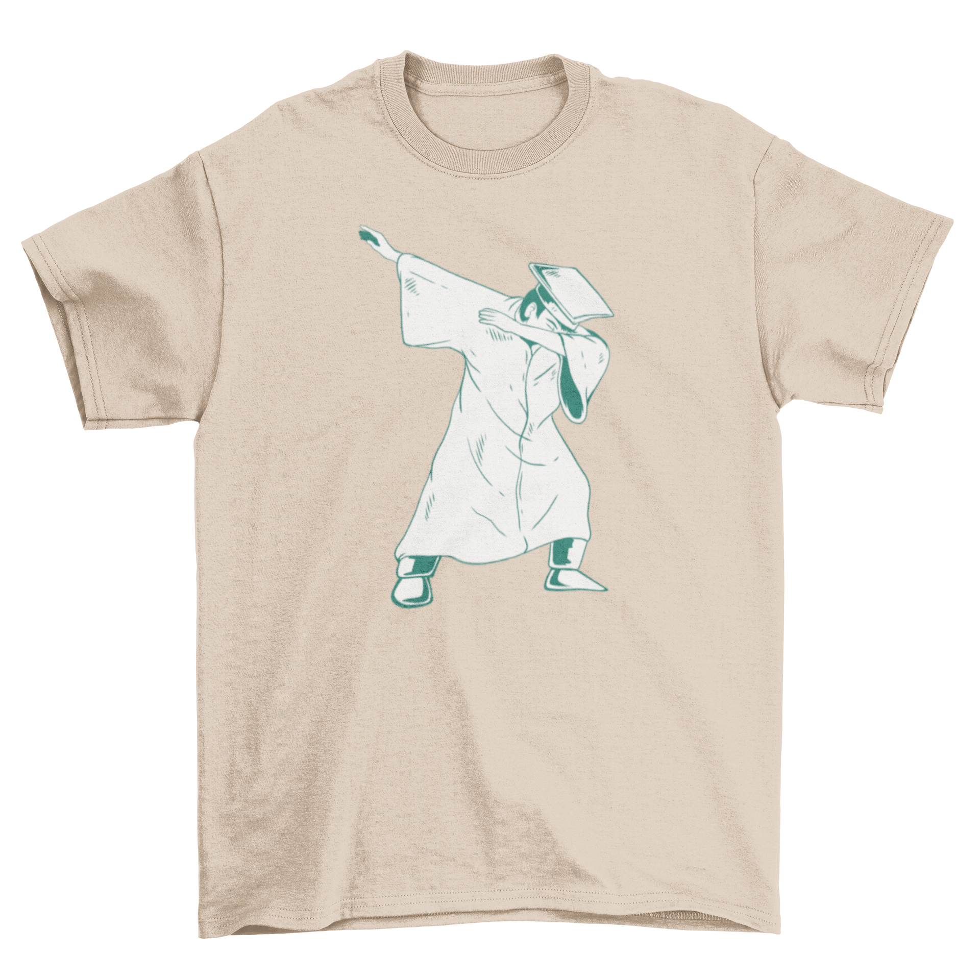 A stylish Student Dabbing T-shirt featuring a graduate student dabbing illustration, perfect for celebrations.